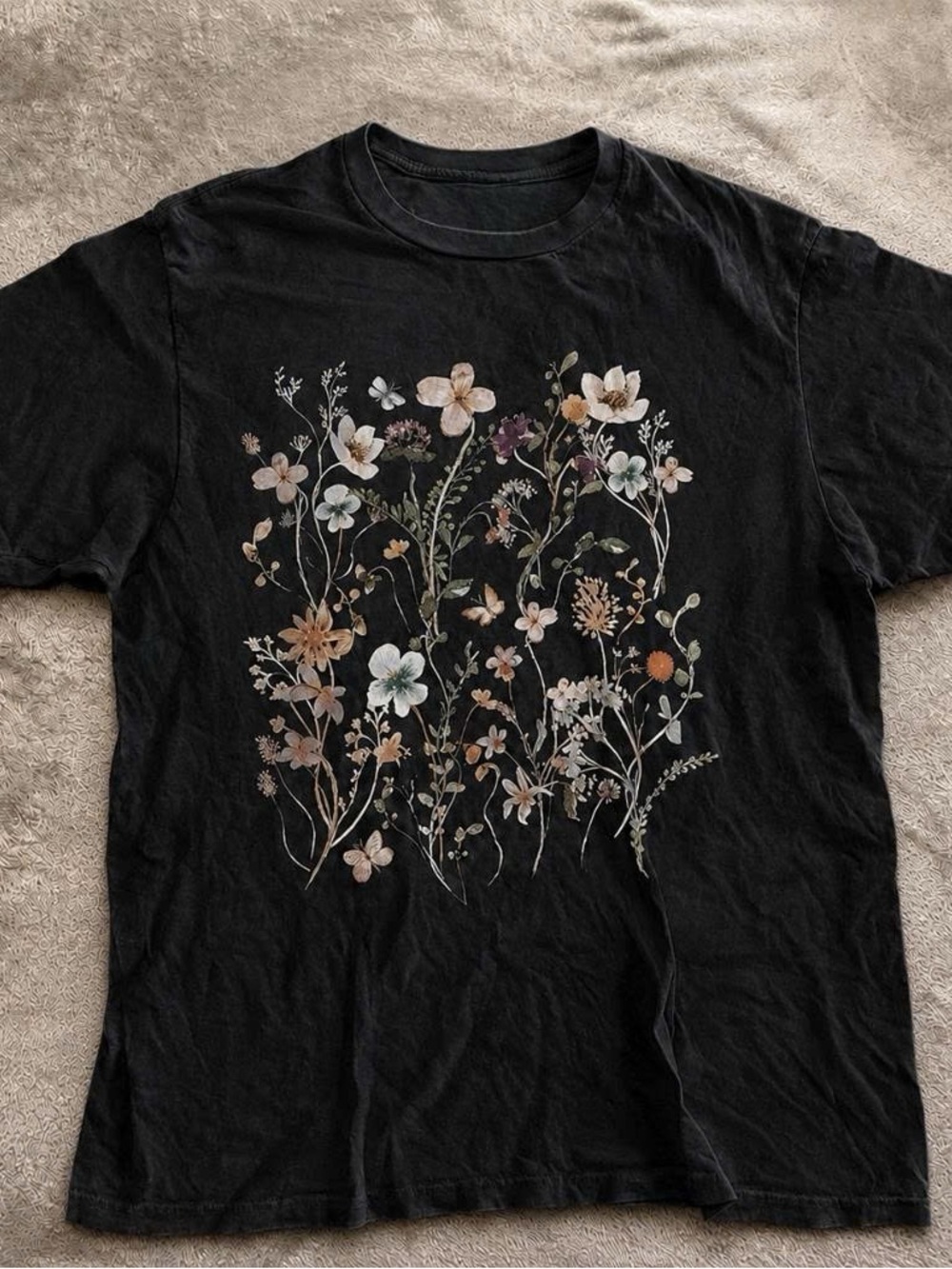 Black Floral Graphic Tee